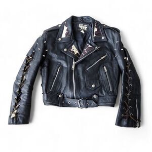 UMR Vintage Y2K Grunge Punk Spiked / Studded Biker Leather Jacket Women's M